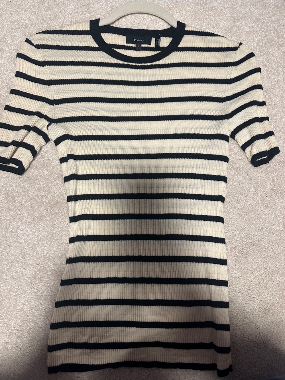 Theory striped ribbed top